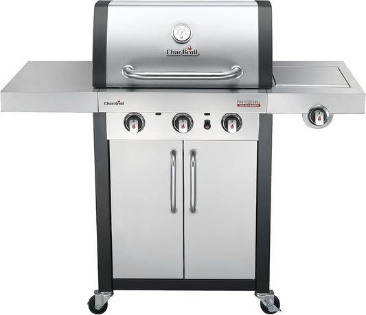 Char-Broil Gasgrill 3400S, 3 Brenner mit Seitenbrenner, Professional, Edelstahl