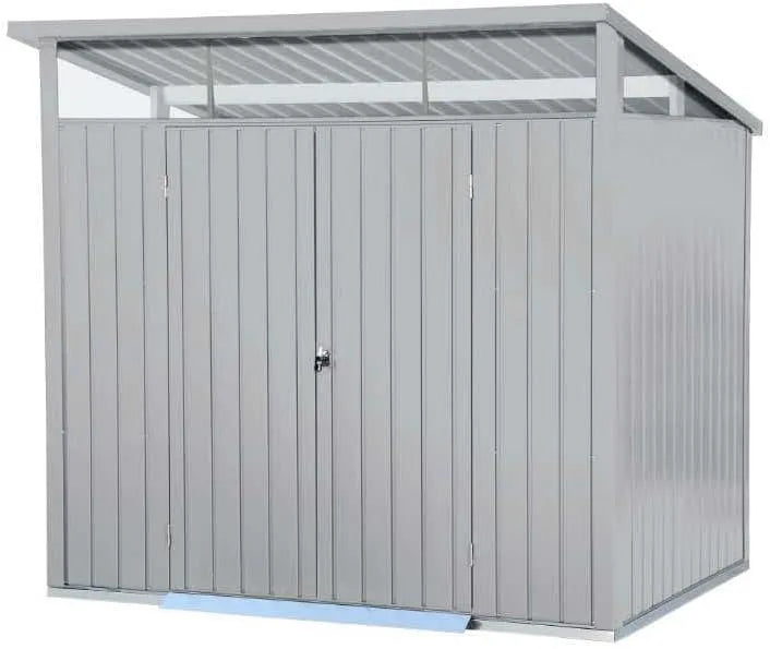 Gartenhaus, 249x231 Geräteschuppen Garten Gerätehaus Flügeltür, H. 203 x B. 249 x T. 231 cm, Metall