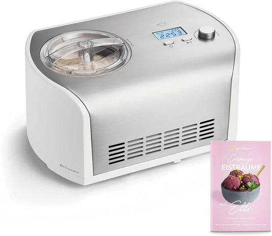 Eismaschine SPRINGLANE, Elli 1,2 L mit selbstkühlendem Kompressor 135 W, Eiscrememaschine aus Edelstahl mit entnehmbarem Eisbehälter