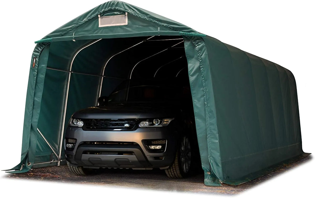 Carport Garagenzelt, 3,3 x 7,2 m in dunkelgrün PRIMEtex-Plane Unterstand Lagerzelt grün