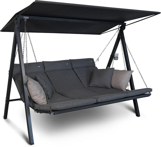 Bett, inklusive. -Funktion, Liegen & Entspannen, Made in Germany, Farbe Grau, ANGERER Hollywoodschaukel Lounge Smart, Schaukel zum Sitzen