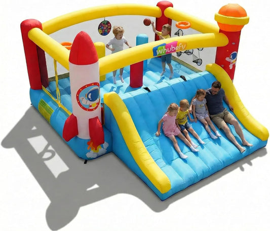 Kinder von 8-12 Jahren Hüpfburg für, Maße 4,1 x 4,1 m, für drinnen und draußen, mit Gebläse, Weltraum Partys und den Garten
