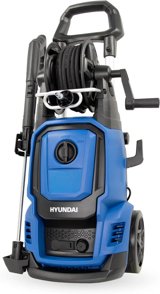 Hyundai Hochdruckreiniger HPW2000CE, 450 l/h, verdreh-sicherer 10m Schlauch, rotierende Turbodüse, max. 160 bar, Leistung 2000 W, Seifenflasche