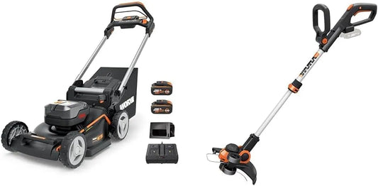 Worx Rasenmäher WG749E 2x20V WG163E.9, Akku 40V, & Akku Rasentrimmer 20V