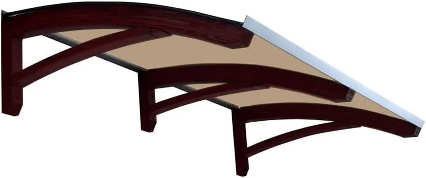 Hölzern für den Außenbereich Farbe Dunkel nuss Vordach aus, Haustür-Vordächer Größe 100 x 250 cm, Modell Legno ONDA