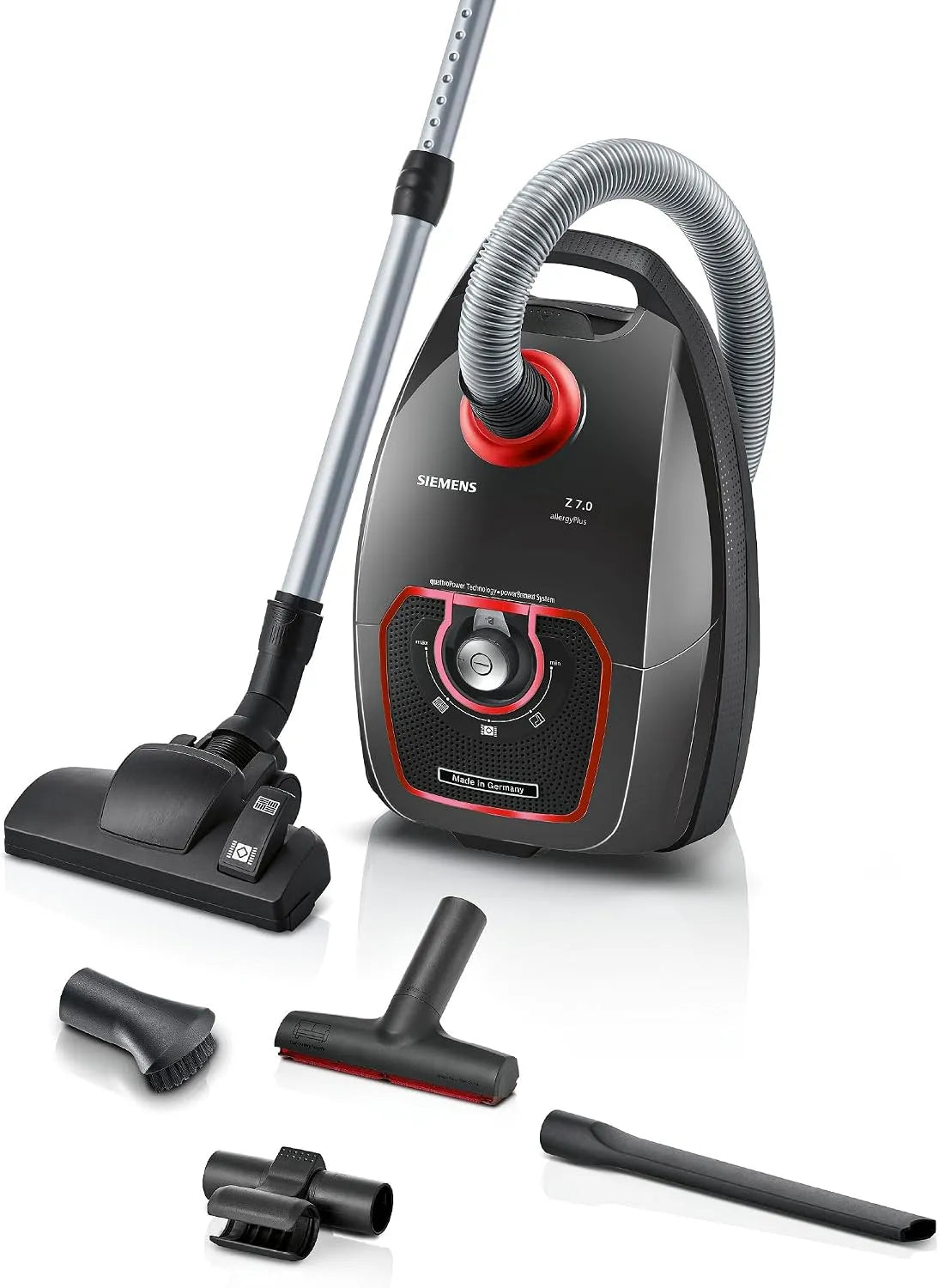 Siemens Staubsauger Z7.0 VSZ7XTRM, Leistung 750 W, mit Beutel, Hygiene-Filter, ideal für Allergiker, leise, für Parkett, Teppich, Fliesen