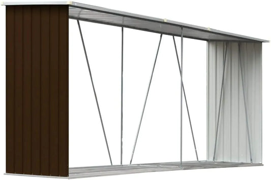 Braun Gecheer Kaminholzständer Holzlager Kaminholzunterstand Brennholzregal verzinktem Stahl 330x84x152 cm, Maße 330x84x152