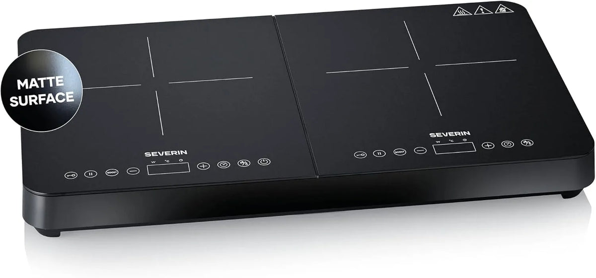 Severin Induktionskochfeld DK 1028, Leistung 3.400 W, 2 Platten, Fassungsvermögen 10 Leistungsstufen, Temperaturbereich 60-240°C, Touch-Display