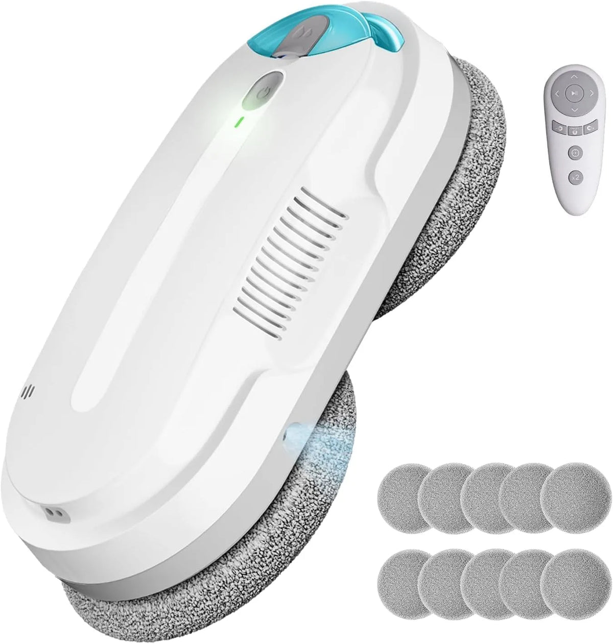 Bidirektionaler Ultraschall-Wasserstrahl Fensterputzroboter mit, Extern und Intern 85 ml Tank, Starker Saugkraft, Kantenerkennung