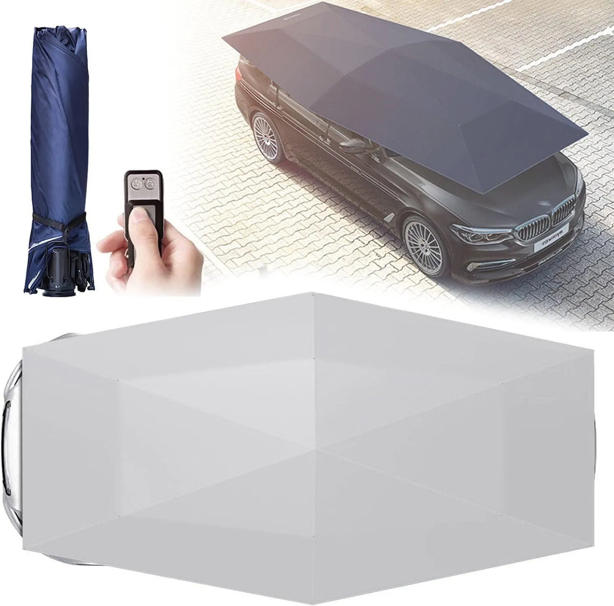 Carport Vollautomatisches, faltbares, faltbares inklusive Fernbedienung, mit abnehmbarem Akku, tragbarer Auto-Schutz-Sonnenschutz