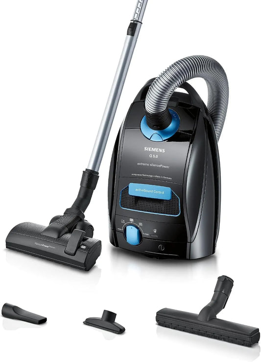 Siemens Staubsauger Q5.0 VSQ5X1232, Leistung 850 W, mit Beutel Extreme silencePower, für Allergiker, Hygiene-Filter, Starke Saugleistung: Parkett