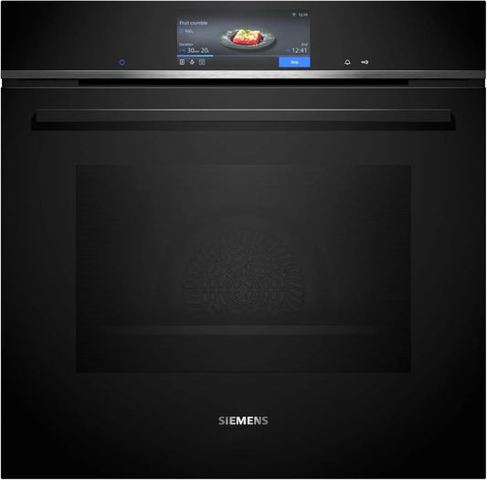 Siemens Backofen HB778G3B1 iQ700, Maße 60 x 60 cm, 4D Heißluft, Smarter Einbau, Made in Germany, Pyrolyse & Hydrolyse Selbstreinigung, Air Fry