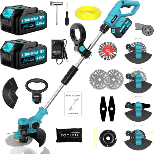 Makita Rasentrimmer, 4 in 1 Akku Mit 2 Akku Und 4 Arten Klingen, akkubetrieben Für