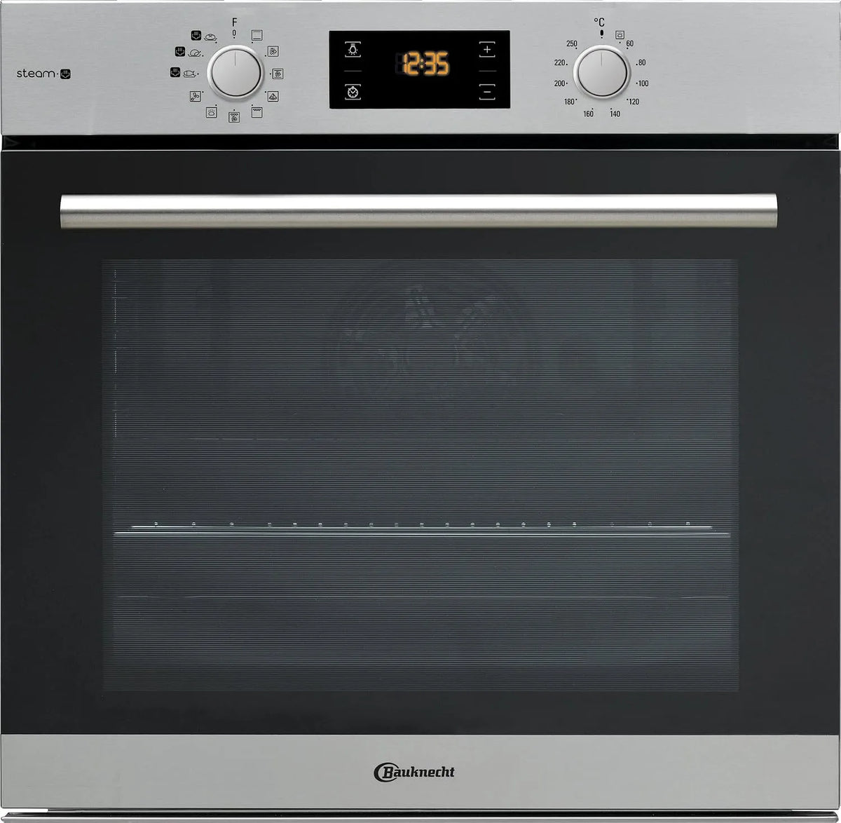 Bauknecht Backofen BAR2S, K8 V2 IN Dampf inklusive 2-fach Backauszug, Fassungsvermögen 71 L Maxi-Garraum, Heißluft, Edelstahl, Modell Backauszug