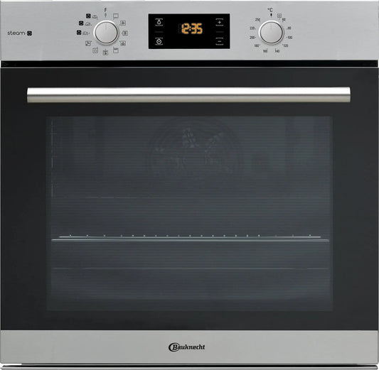 Bauknecht Backofen BAR2S, K8 V2 IN Dampf inklusive 2-fach Backauszug, Fassungsvermögen 71 L Maxi-Garraum, Heißluft, Edelstahl, Modell Backauszug