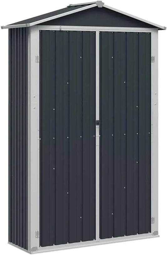 VidaXL Gerätehaus, Ohne Boden Geräteschuppen Gartenhaus Geräteschrank Gartenschrank Schuppen Garten Anthrazit 116x45x175cm Verzinkter Stahl