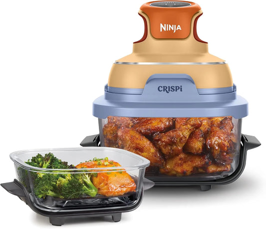 Ninja Heißluftfritteuse FN101EUORPR, Leistung 1700 W, CRISPi tragbar, Aufknuspern, Mango-Wolken, Fassungsvermögen 3,8 l & 1,4 l, Braten