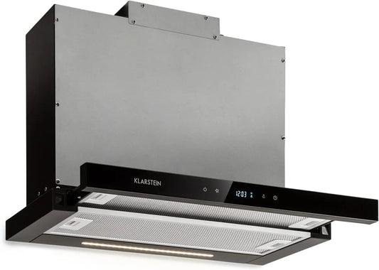 Klarstein Dunstabzugshaube, Mariana Neo 60, Breite 60 cm, 640 m³/h, EEK A, Umluft & Abluft, LC-Display, Timer, Touch-Panel