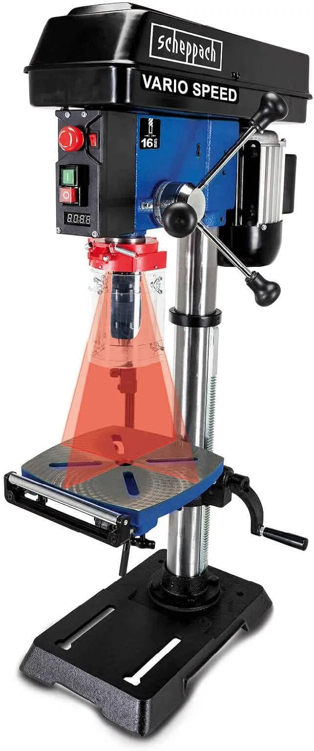 Scheppach Modell min min DP18Vario 2850 min/1, Bohrfutter 1-16mm, Standbohrmaschine Säulenbohrmaschine mit variabler Drehzahl 440 min