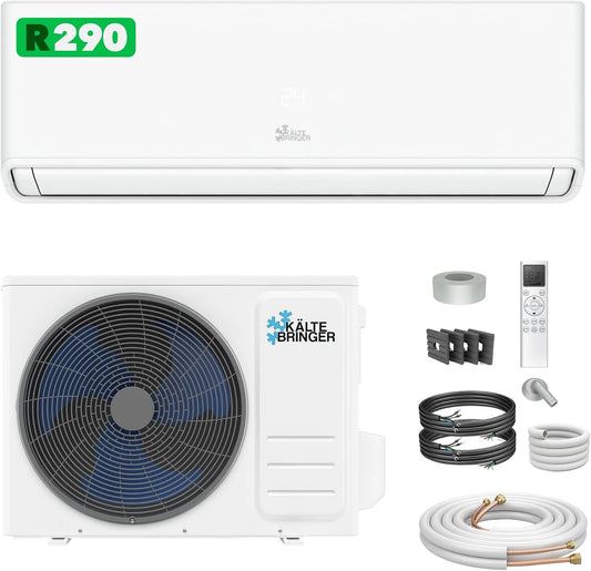 Klimaanlage, Leistung 3,7 kW, 5m Kupferleitung, mit Heizfunktion, sehr leise, Kältebringer A+++ R290 Split 12000 BTU, bis 60m², WiFi & App