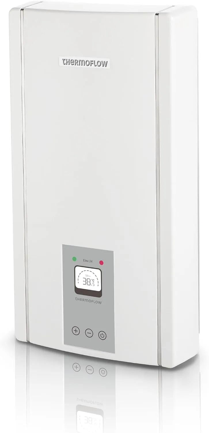 Warmwasserbereiter, 13 L/min, G 1/2' Anschluss, Dusche oder Badewanne, Thermoflow Elex 24 kW Durchlauferhitzer 400 V druckfest, bis 55 °C