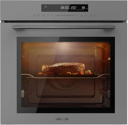 Cecotec Backofen SM406000, Fassungsvermögen 72 l, Eco- und Defrost-Modus, Steam Assist, Integrierter 60 cm Bolero Hexa Glass Grey A+. 2900 W