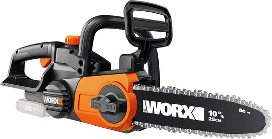Worx WG322E.9, mit 25 cm Schnittlänge & automatischer Kettenspannung, Akku Kettensäge 20V – Praktische Holzsäge für Einsätze im Garten & Bauarbeiten