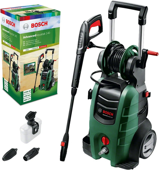 Bosch Hochdruckreiniger, AdvancedAquatak 140, 140 bar, 450 l/h, 2100 Watt, vielseitige Reinigungsmöglichkeiten, Aufbewahrungsfach, inklusive. Zubehör