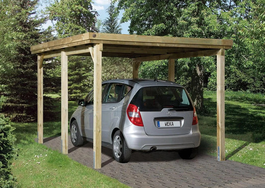 Einzelcarport 617 Gr. 1 ohne Dachplatten Weka Flachdach