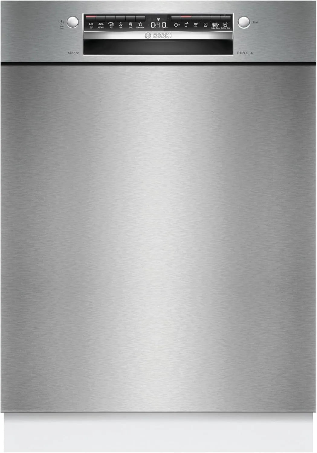 Bosch Geschirrspüler SMU4HVS14E, Breite 60 cm, Silence Programm, Gebürsteter Stahl, Unterbau, ckschublade, Automatisierte Startzeit, Extra Trocknen