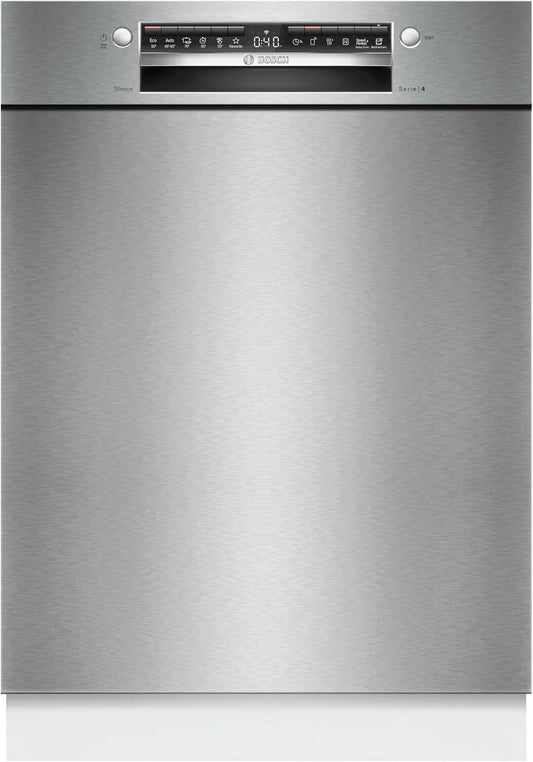 Bosch Geschirrspüler SMU4HVS14E, Breite 60 cm, Silence Programm, Gebürsteter Stahl, Unterbau, ckschublade, Automatisierte Startzeit, Extra Trocknen