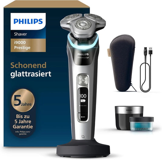 Philips Modell, elektrischer Rasierer Prestige i9000 XP9205/30, Nass- und Trockenrasierer für Herren mit integriertem Trimmer, Drucksensor