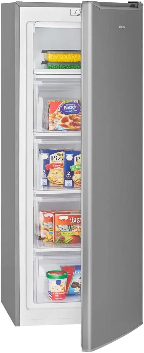 Bomann Gefrierschrank GS 7364, Temperaturbereich: ≤ -18°C, Breite 143cm, 4 Sterne-Gefrierfach, Fassungsvermögen 168L Freezer, wechselbarer Türanschlag