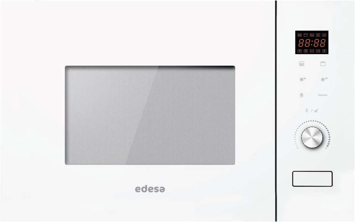 Mikrowelle EMW-2020-IG EDESA, Leistung 800 W und Grill, WH mit Einbau, Auftau- und Heizfunktionen, Fassungsvermögen 20 l, Breite 59,5 cm, Weiß
