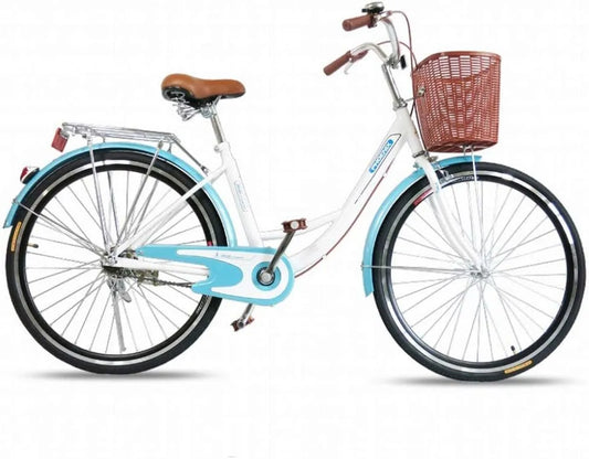 Fahrrad MU, Blau,24 Inches, Weibliche 24/26 Zoll-Leicht Mobilität Männlich Gewöhnliche Erwachsene Studentenstadt Dame Pendlerauto