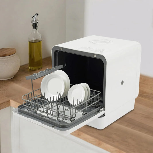 Geschirrspüler, ohne Wasseranschluss, tragbar Spülmaschine mit 6L Wassertank & 4 Betriebsprogramme, Tischgeschirrspüler Mini Tischgeschirrspüler