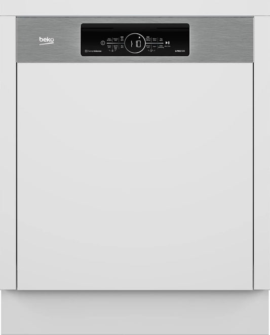 Beko Geschirrspüler BDSN38440X, für 14 Maßgedecke, 5 Temperaturen, SteamGloss Trocknung, TrayWash, Einbau 60 cm teilintegriert, 3 Spülebenen, Schnell+