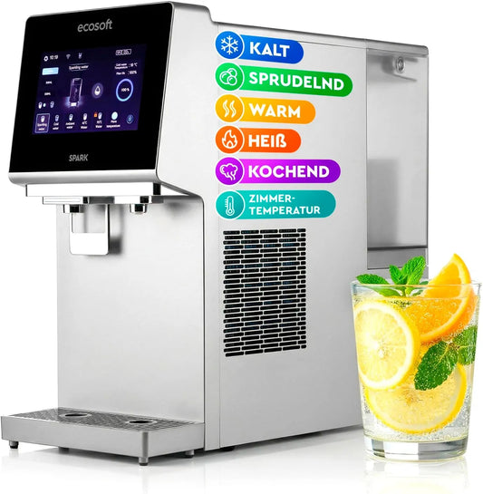 Modell Spark 4-Stufiger-Filtrierung Ecosoft Wasserspender, UV-Reinigung, Auftisch Osmoseanlage mit, Sprudel, Touchscreen & WLAN-App-Steuerung