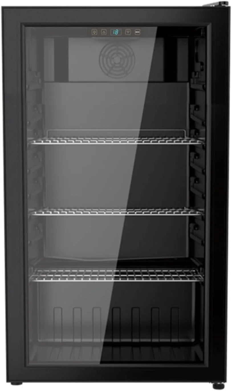 Kühlschrank GKS90B, Fassungsvermögen 89L, YUNA Cool-View Glastürkühlschrank, in Schwarz