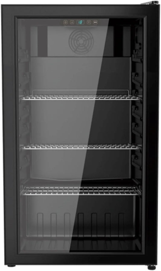 Kühlschrank GKS90B, Fassungsvermögen 89L, YUNA Cool-View Glastürkühlschrank, in Schwarz