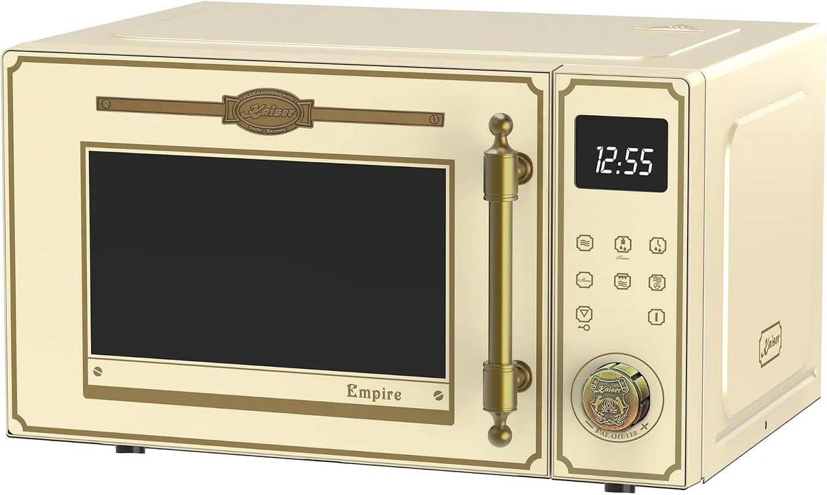 Mikrowelle 2530, Fassungsvermögen 25L, Leistung 1200W Grill, Leistung 2200W Heißluft, 25 Funktionen, Kaiser Empire Em ElfEm Retro in Elfenbein