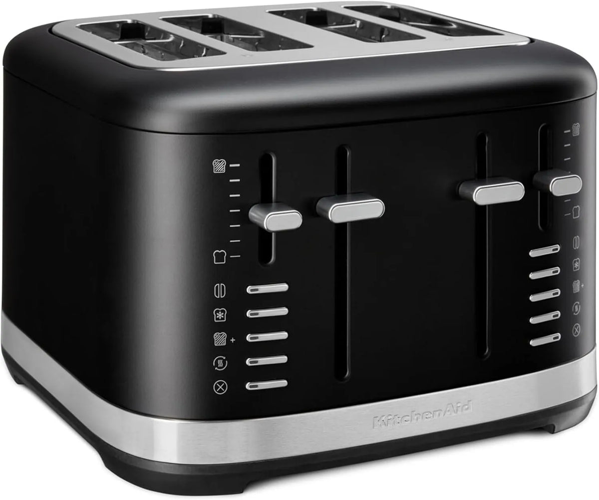 KitchenAid Toaster 5KMT4109EBM, Breite 3,2 cm, Leistung 1960W, Extrabreite Schlitze, Auftau, Matt-in Schwarz, für 4 Scheiben, 7 Bräunungsstufen