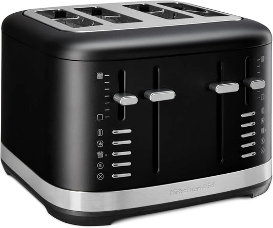 KitchenAid Toaster 5KMT4109EBM, Breite 3,2 cm, Leistung 1960W, Extrabreite Schlitze, Auftau, Matt-in Schwarz, für 4 Scheiben, 7 Bräunungsstufen