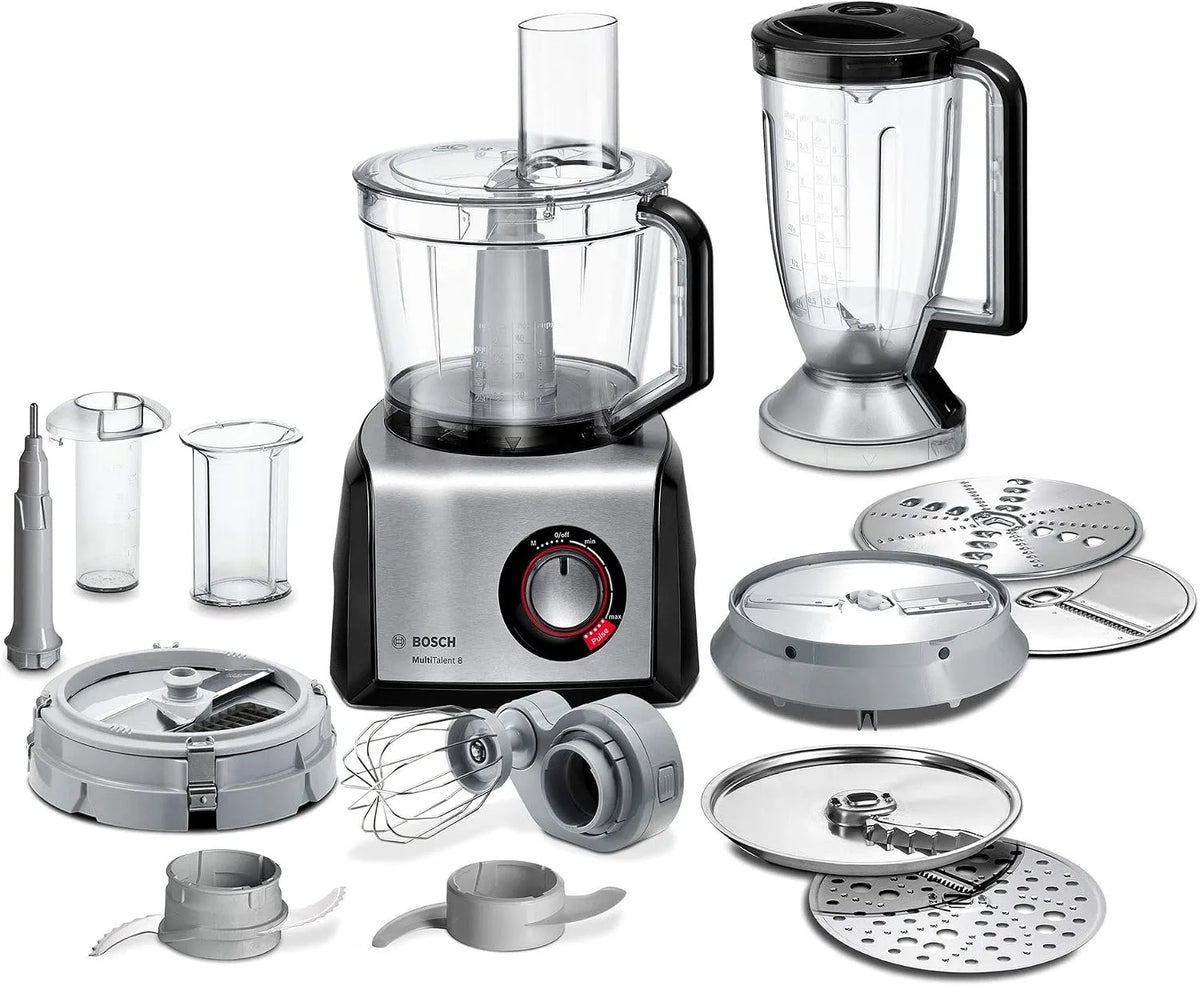 Bosch Küchenmaschine MC812M865, Kompakt MultiTalent 8, 45 Funktionen, XXL-Rührschüssel 3,9 L, Mixer 1,5 L, Leistung 1250 W, Würfelschneider