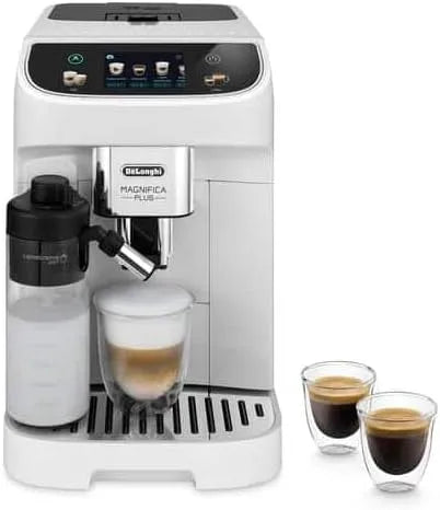 De'Longhi Kaffeemaschine ECAM320.60.W, Magnifica Plus, x2 Funktion, 4 Rezepte, Extra-Shot Funktion, Soft Touch Farbdisplay, Weiß