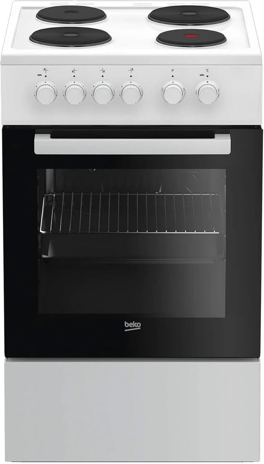 Beko Kochfeld FSS56000GW, Breite 50 cm, Herd -Kombination, in freistehender Ausführung, SteamShine Reinigung, Blitzkochplatte, Weiß