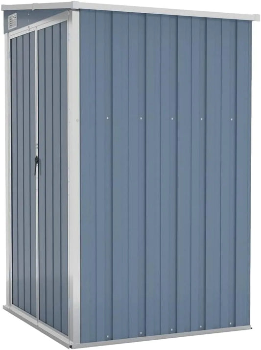 Modell Farbe Grau Maße 118x100x178 cm Verzinkter Stahl kangmusi316218 Kangmusi Anbauschuppen