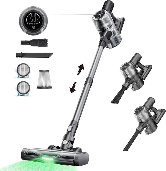 Staubsauger P13 Proscenic Akku, 45KPa 550W 45 Mins kabelloser, mit Touchscreen Grün Licht Wandmontierte Ladestation Anti-Tangle