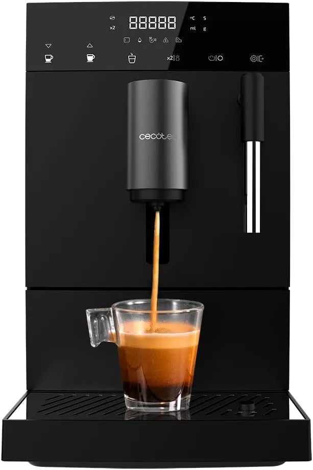 Cecotec Kaffeemaschine, 19 Bar, Superautomatische Kompakt Cumbia Cremmaet Compact Steam, Plug&Play, Selbstreinigung, Leistung 1350 W, 5 Mahlstufen