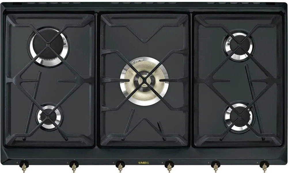 Smeg Kochfeld SRV896AOGH, Anthrazit, Gaskochfeld COLONIALE
